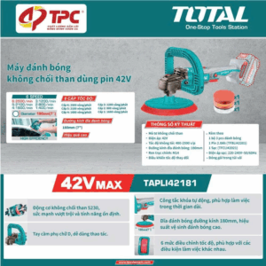 Máy đánh bóng không chổi than dùng pin 42V