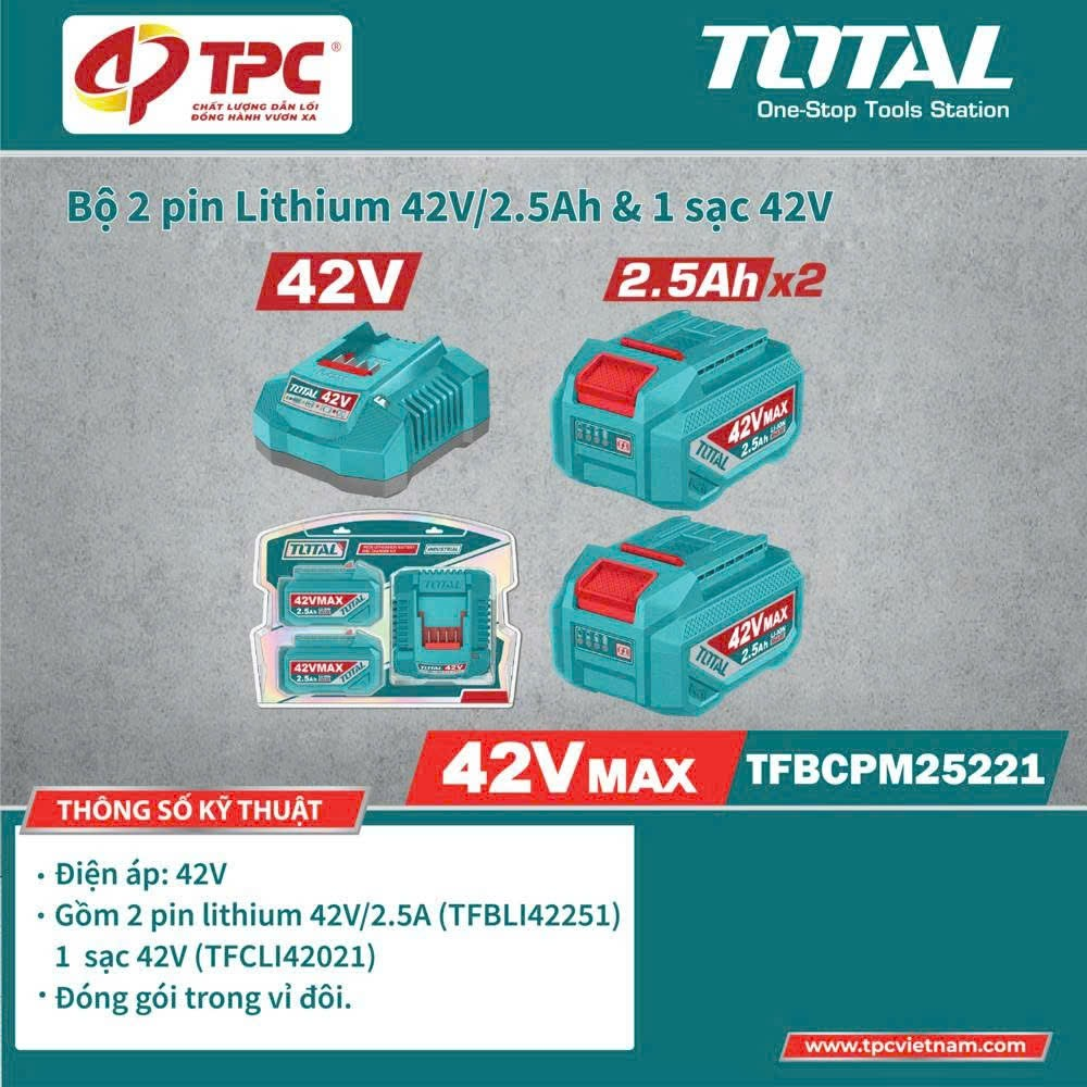 Bộ 2 pin Lithium 42V/2.5Ah & 1 sạc 42V